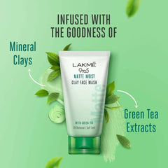 Nettoyant visage à l’argile Matte Moist Lakme 9to5 au thé vert