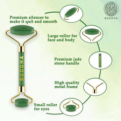 Rouleau masseur pour le visage Buddha Natural Green-M en jade vert (vert)