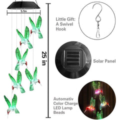LED Solar String Lights Hummingbird Wind Chime