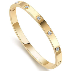 Love Friendship Bracelet Bangle with Cubic Zirconia Stones
