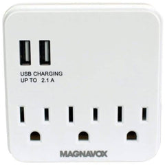 Magnavox Desk Top Multi-Functional Wall Outlet Surge Protector Charging Port