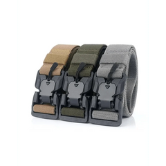 Men Tactical Quick Release Magnetic Buckle Belt Classic Soft Nylon Sports Duty Work Belts