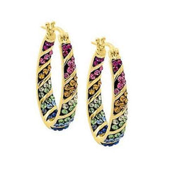 Multi-Color Graduated Crystal Inside Out Hoops