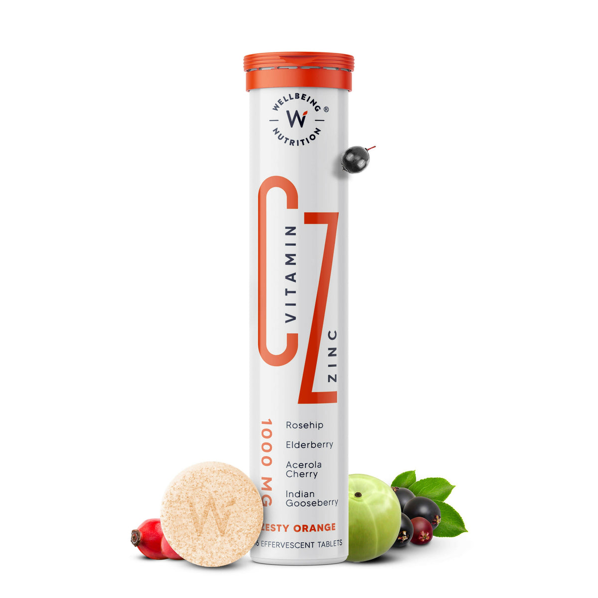 Wellbeing Nutrition Vitamine C biologique + zinc - Comprimés effervescents