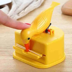 New Yellow Small Bird Toothpick Container Automatic Toothpick Dispenser Toothpick Holder Home Decoration Kitchen Accessories