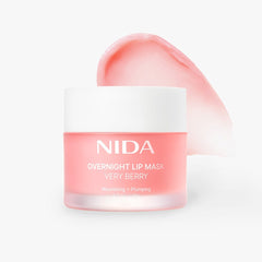 overnight lip mask very berry in a pink jar with a creamy texture on top