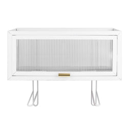Over the Toilet Storage Cabinet with Dust-Proof Transparent Magnetic Door Side Opening
