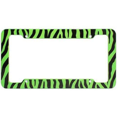 OxGord Plastic License Plate Frame with Zebra/Tiger Stripes
