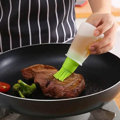 Portable Silicone Oil Bottle with Brush