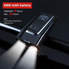 4000mAh Bicycle Front Light Set USB Rechargeable Smart Headlight With Horn 800 Lumen LED Bicycle Light Set USB Rechargeable Super Bright  Bike Headlight
