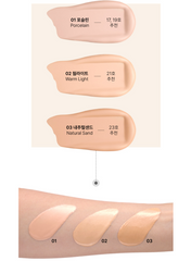 molvany Glow Sleek Cushion SPF50+ PA+++ 15g+15g(Refill) (3colors)