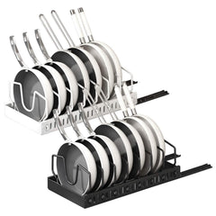 Pull Out Pots and Pans Organizer with 8 Adjustable Dividers