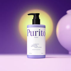 shea butter body lotion in a stylish bottle with a pump, highlighted by a soft glow in the background, featuring Midnight Romance scent.