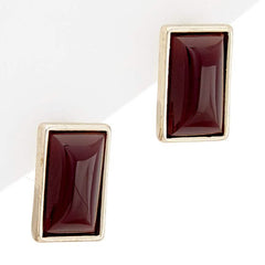 Quartz Rectangle Stud Earrings