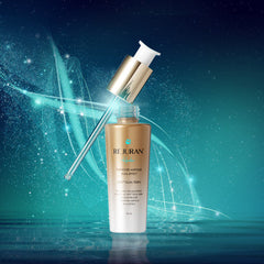 REJURAN Healer turnover ampoule bottle with dropper on a bright background