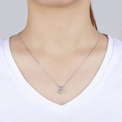 Round Cut Solitaire Crystal Pendant Necklace