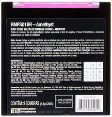 Ruby Kisses Eye Shadow Palette 9 Shadows Eye Makeup for Spring (1 PACK, Amethyst)