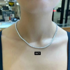 Collier tennis en diamants de laboratoire de 16 CTW - or blanc 14 carats, 18’’