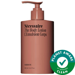 anti-aging body lotion with peptides in a pump bottle on a white background