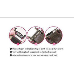 Clips pour perruques et extensions capillaires Selfit VIP Extensions, 12 pièces par paquet - Choisissez la taille