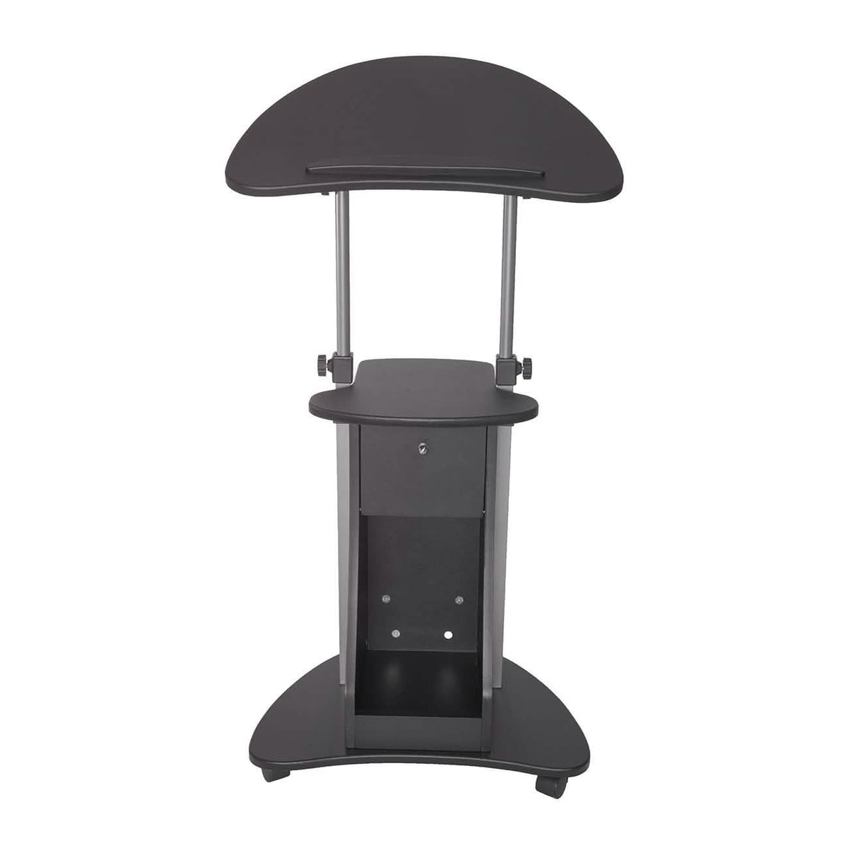 Sit-to-Stand Rolling Adjustable Laptop Cart with Storage