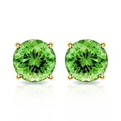 Solid 10K Gold 2.00 CTW Peridot Stud Earrings By MUIBLU Gems