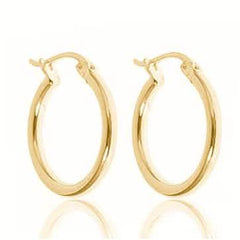 Solid Sterling Silver French Lock Hoops In Gold