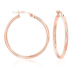 Solid Sterling Silver Plain French Lock Hoops