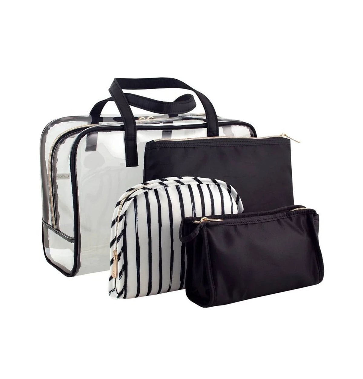 Sonia Kashuk Make-up-Organizer-Taschen-Set durchsichtig Weekender 4 Taschen - Neu