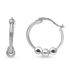 Stainless Steel Ball Hoop Earrings