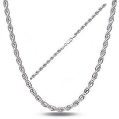 Sterling Silver 1.3mm Rope Twisted Link Chain Necklace