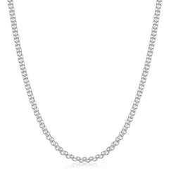 Sterling Silver 2.2mm Italian Bismark Chain Necklace