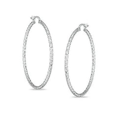 Sterling Silver Diamond Cut Hoops
