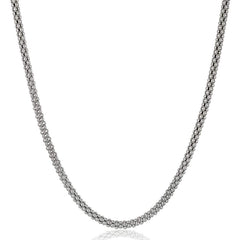 Sterling Silver Italian Popcorn Chain Necklace