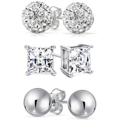 Sterling Silver Love Studs Set