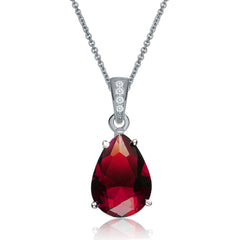 Sterling Silver Red CZ Pendant necklace