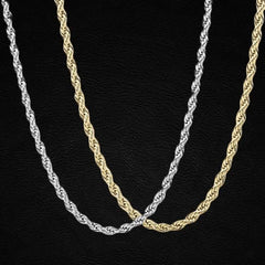 Sterling Silver Rope Twisted Link Chain Necklace