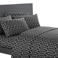 Super Soft Two-Tone Geometric Leaf Pattern Sheet Set