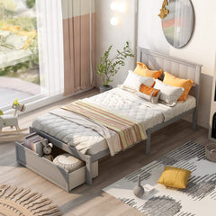 Twin Size Platform Bed with Storage