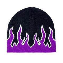 Unisex Modern Fire Design Soft Warm Beanies Comfortable Winter One Size Caps For Men And Women