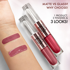 Labial líquido Lakme 9 To 5 Matte To Glass - Bold In Red