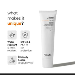 Minimalist Invisible Sunscreen SPF 40+ PA +++
