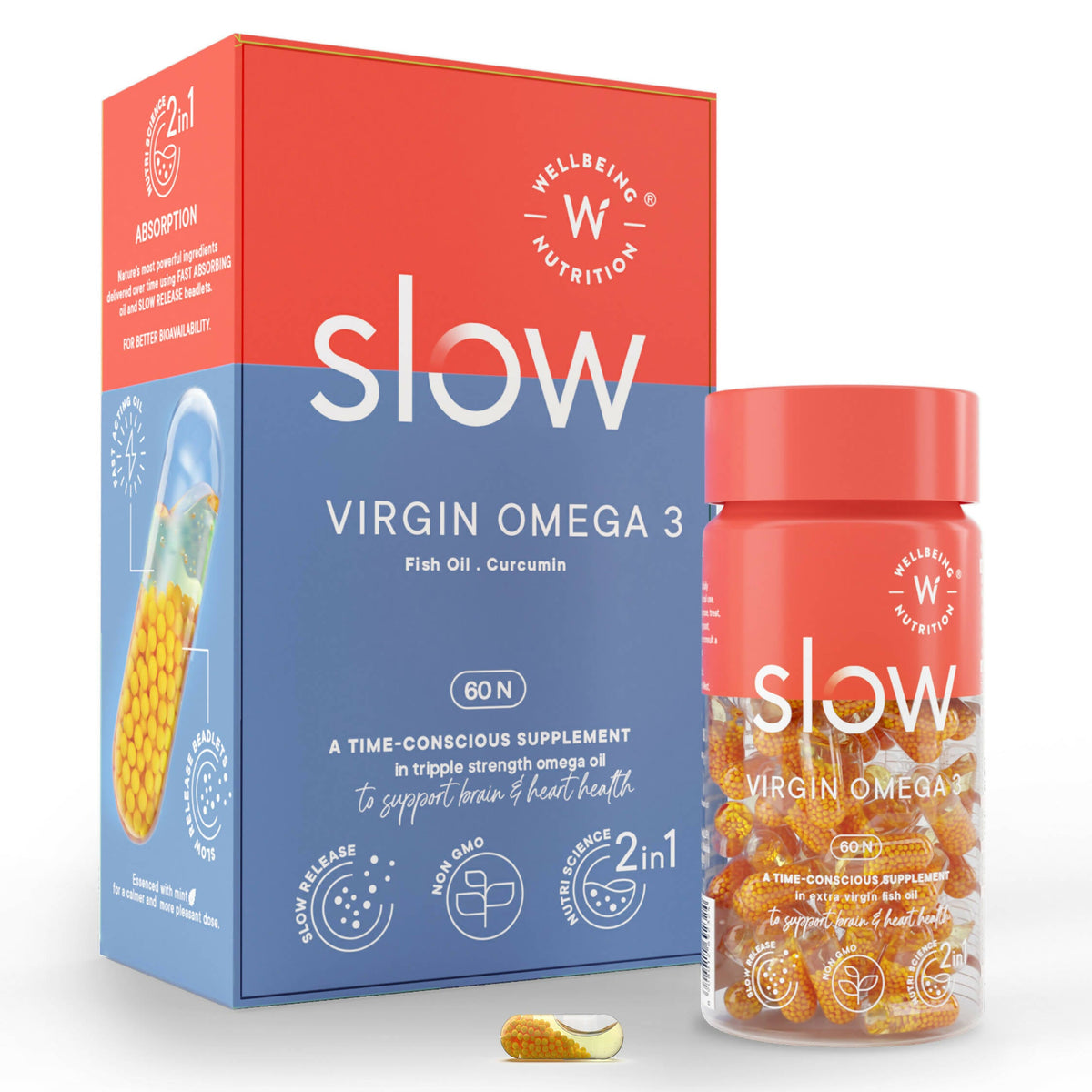 Capsules d'oméga 3 vierge Wellbeing Nutrition Slow | 