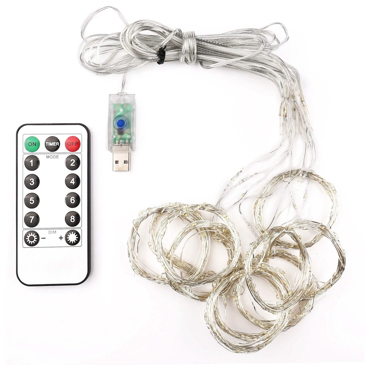Warm White USB Remote Control 300LED String Lights
