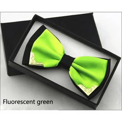 White Men Elegant Polyester Butterfly Bowtie Metal Corners Wedding Bowtie Party Bow Ties