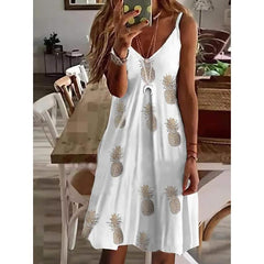 Women's V-Neck Casual Sling Dress