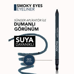 Flormar Smoky Eyes Waterproof Matte Eyeliner - Deep Khaki, Long-Lasting, Intense Pigment