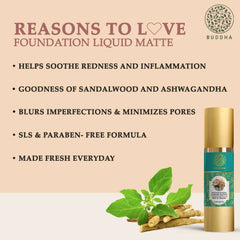 Fond de teint liquide naturel Buddha, mat Warm Mocha