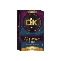 OKEY Nirvana Sens Latex-Free Condoms with Cooling Gel & Ultra Texture - 8 Count